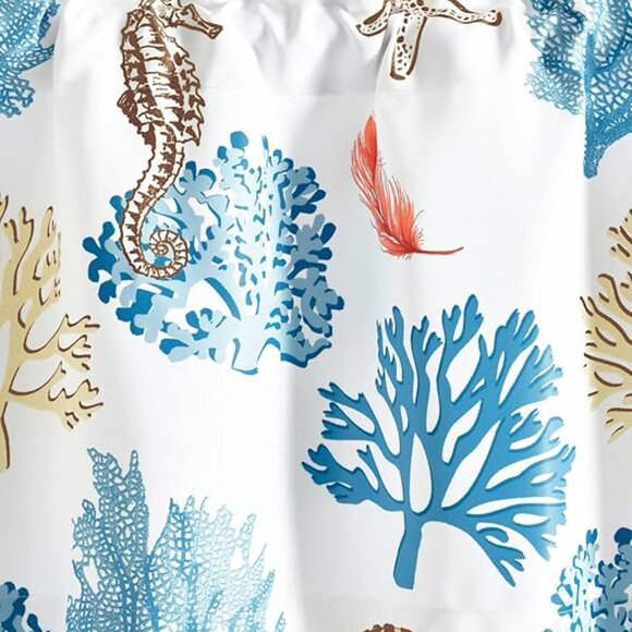 Lush Decor Coastal Reef Feather Light Filtering Window Valance🆕FAST📦🏃🏻💨⚡🚚 - Picture 6 of 16